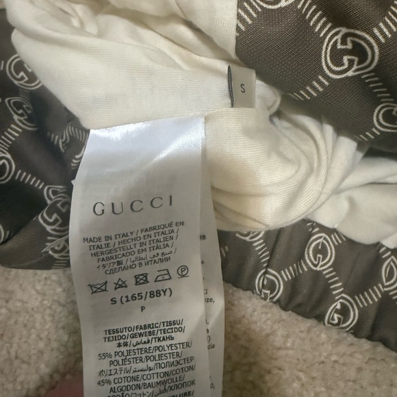 NEW!  Gucci Brown Technical Jersey Monogram  Logo Cropped Jacket - S - Picture 8 of 14